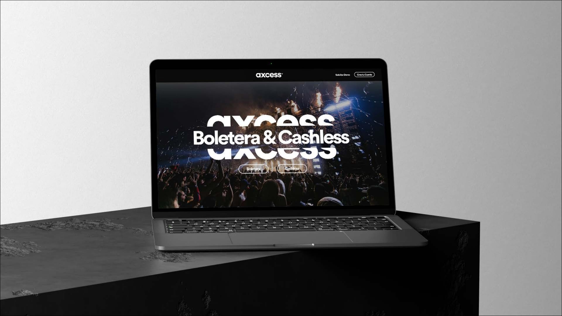 Axcess — ticketing & cashless, laptop mockup