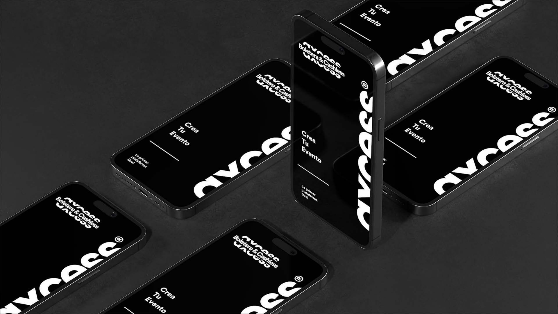 Axcess — app screens, wordmark