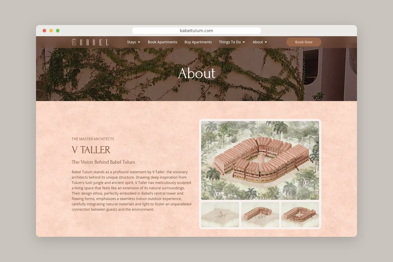 Babel Tulum — website, about