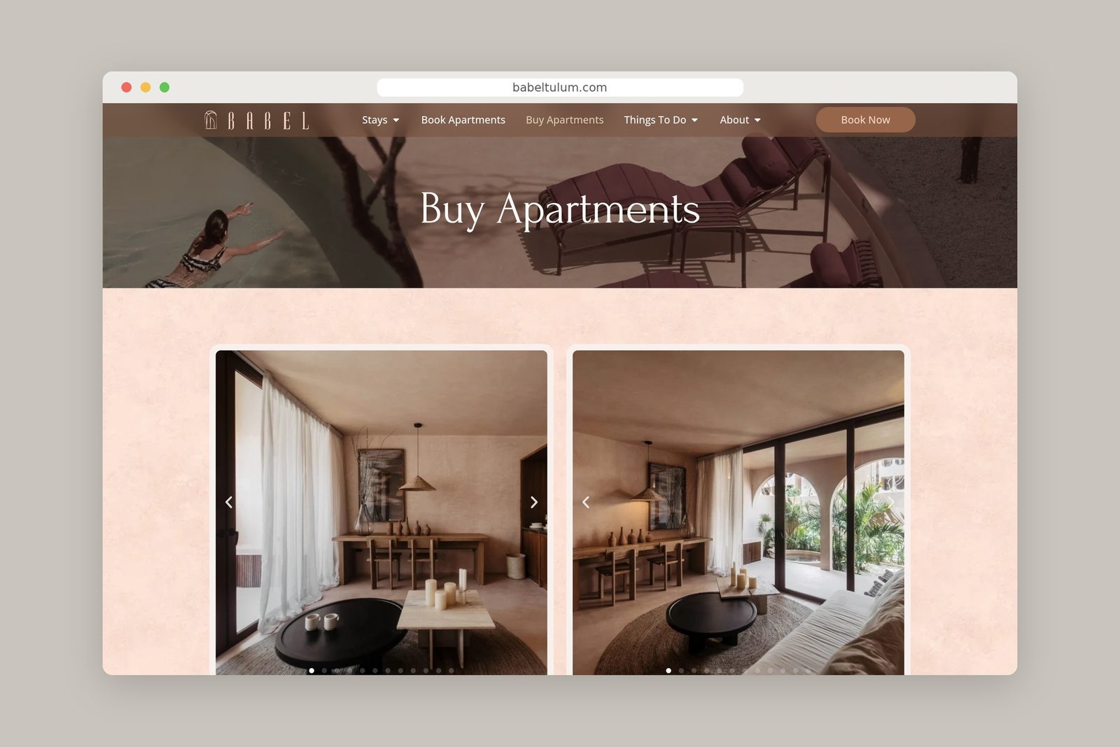 Babel Tulum — website, apartments