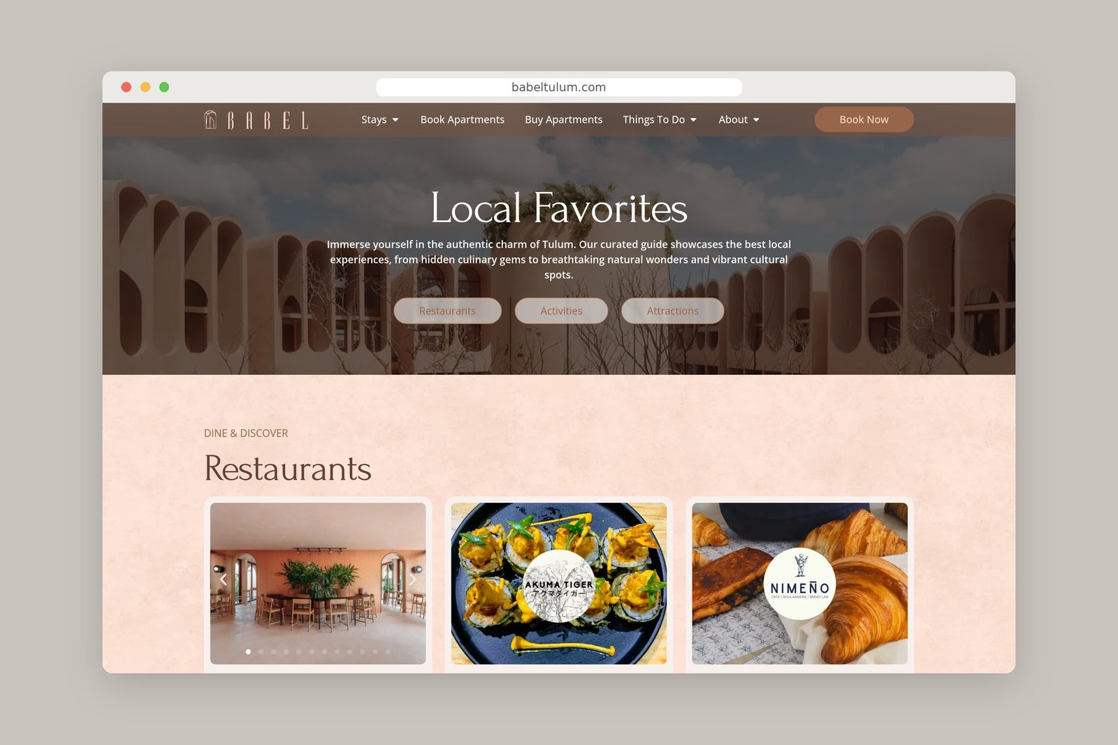 Babel Tulum — website, local favorites
