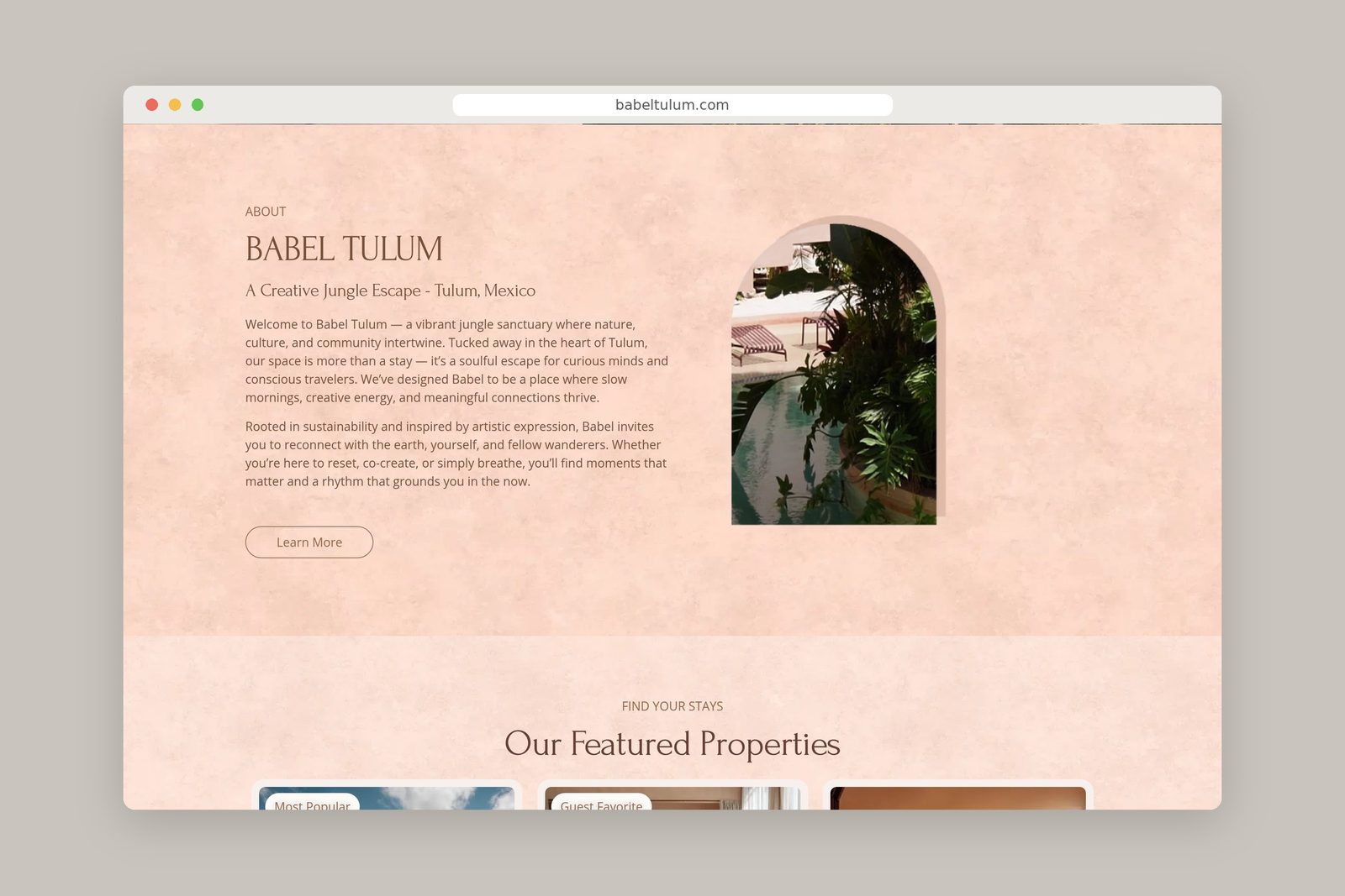 Babel Tulum — website, intro