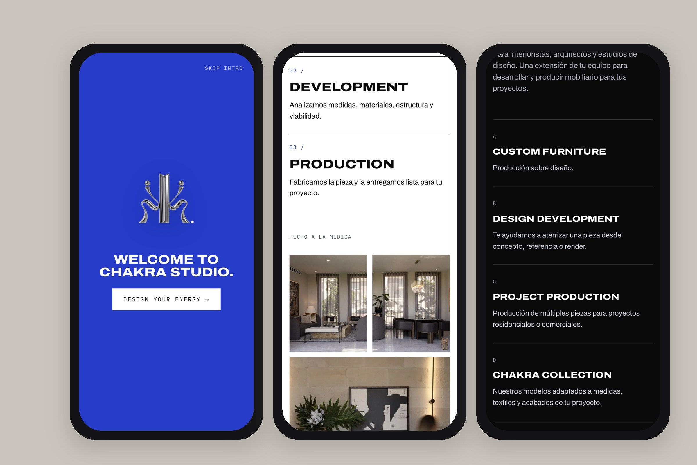 Chakra Studio — website, mobile