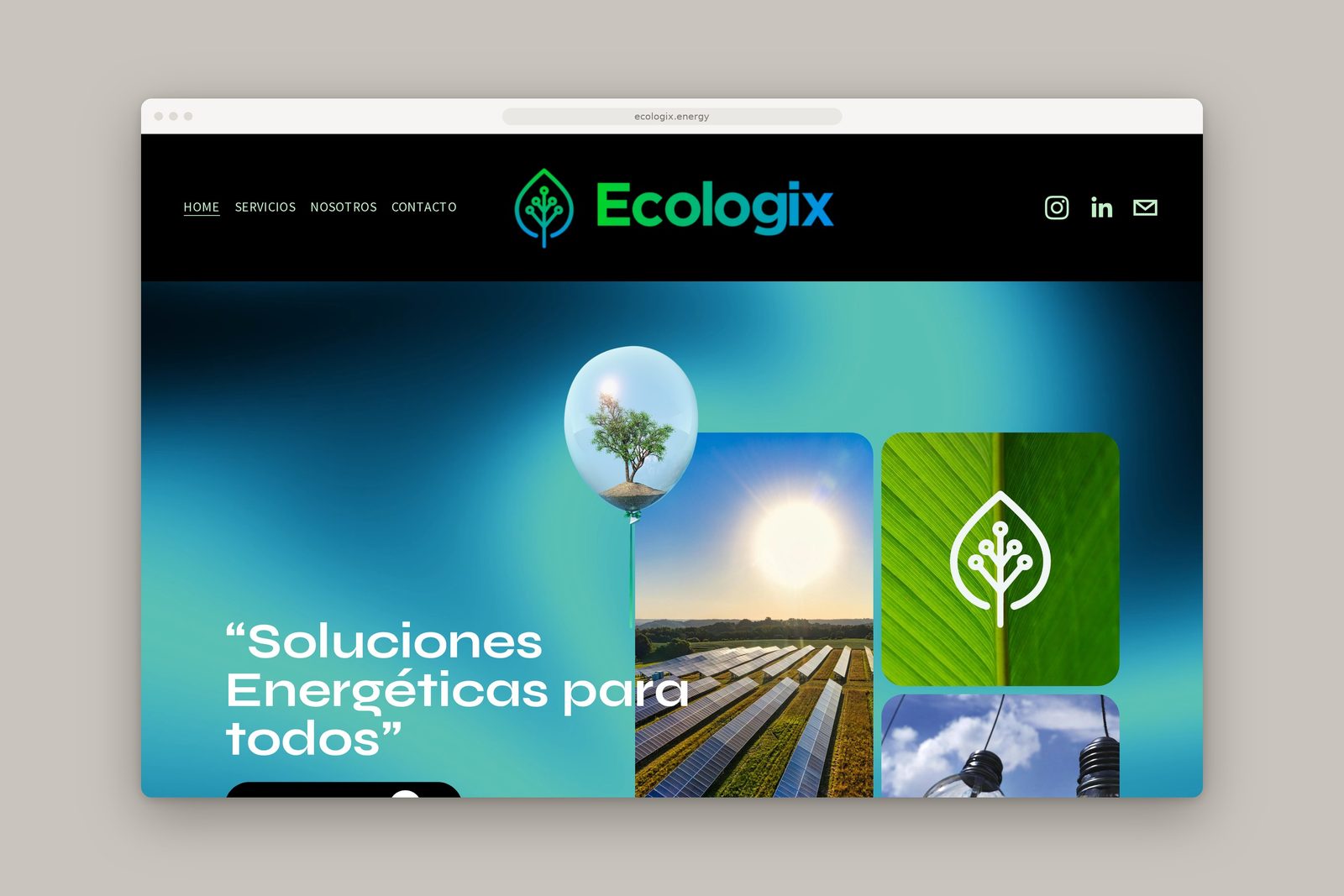 Ecologix — website, desktop