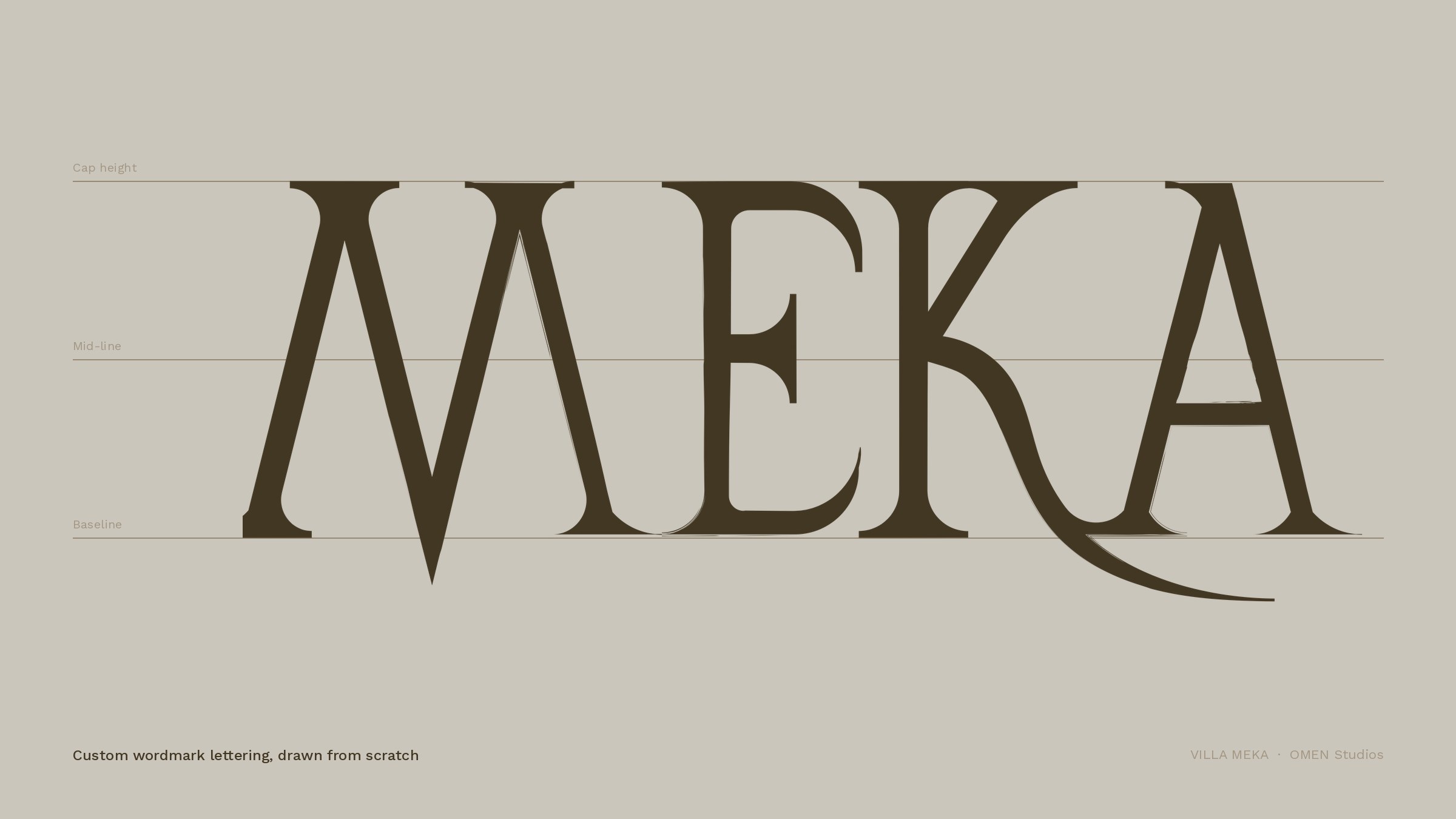 Villa Meka custom wordmark lettering