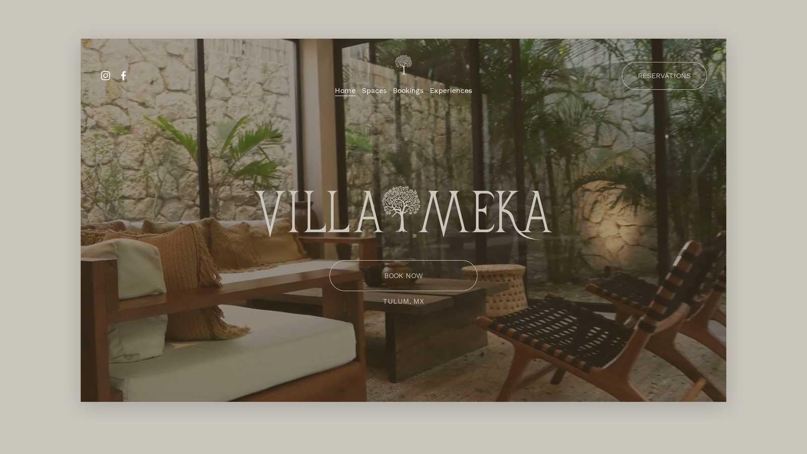 Villa Meka landing: hero