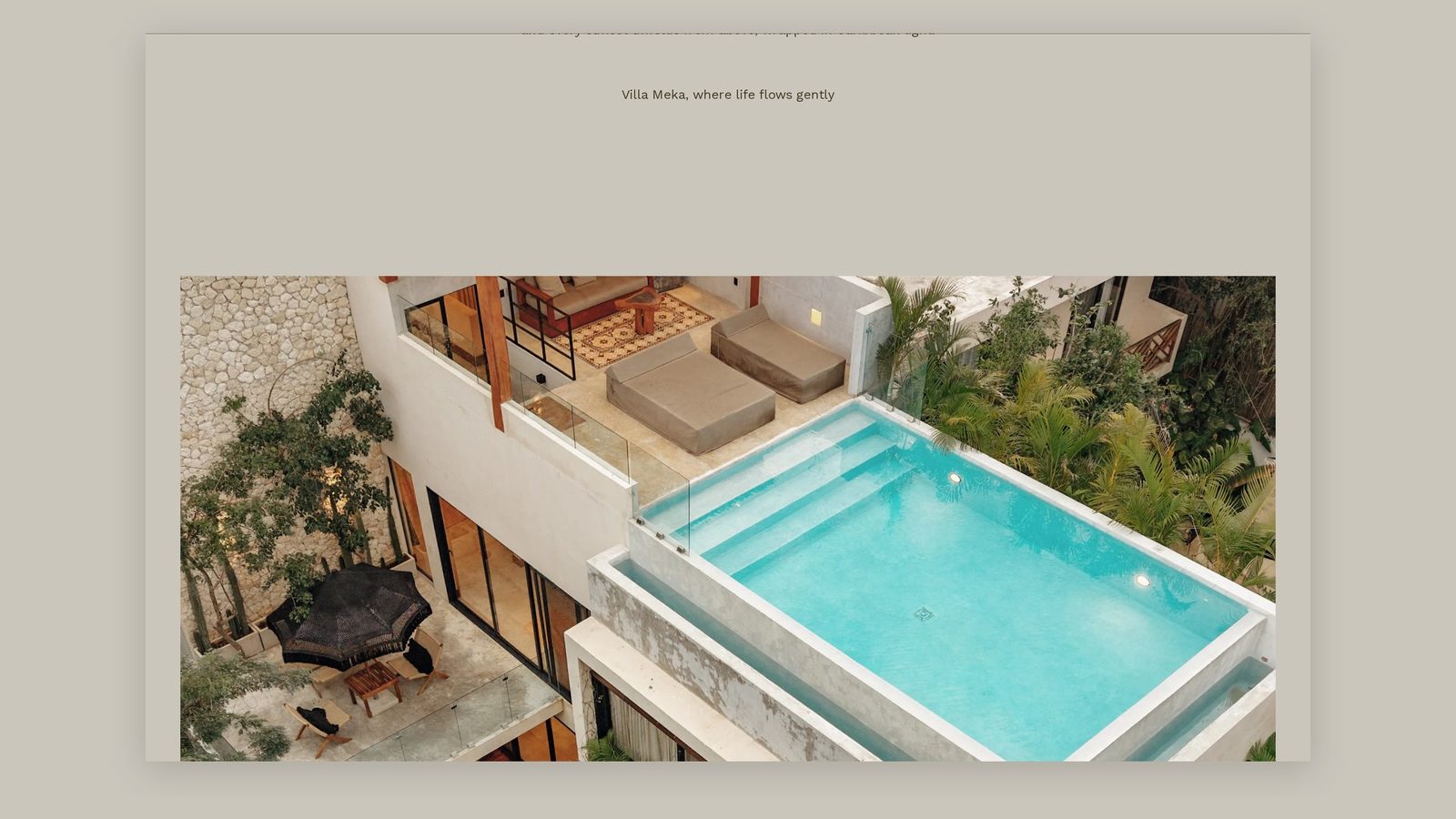 Villa Meka landing: spaces