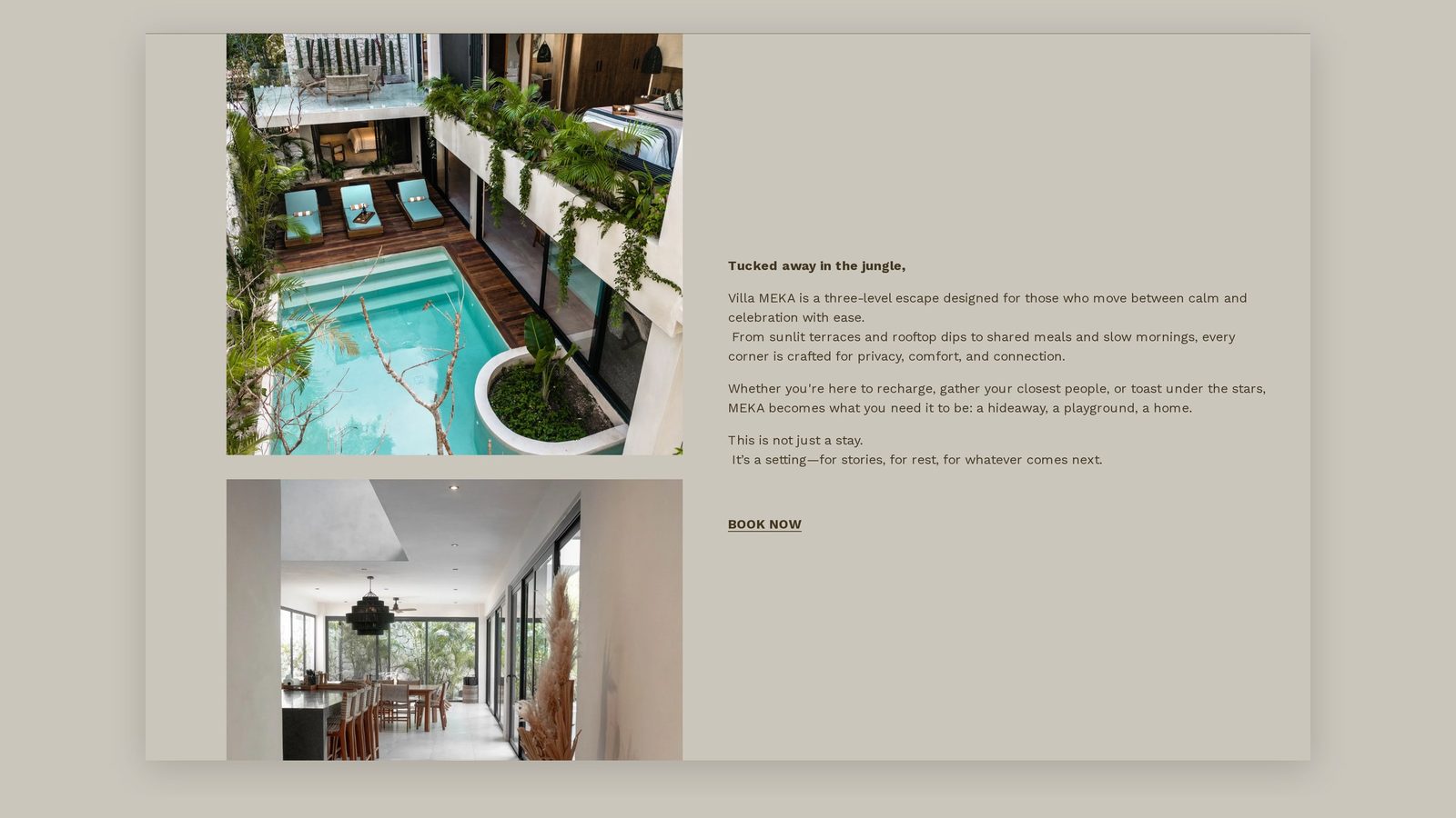 Villa Meka landing: rooms