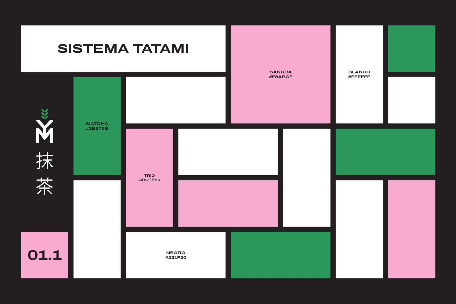 Yatta Matcha — tatami system & palette